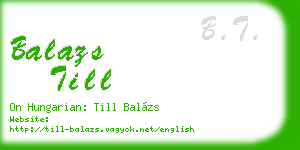 balazs till business card